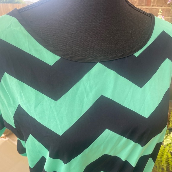 Teal & navy chevron dress. Sz L ladies - Picture 4 of 6